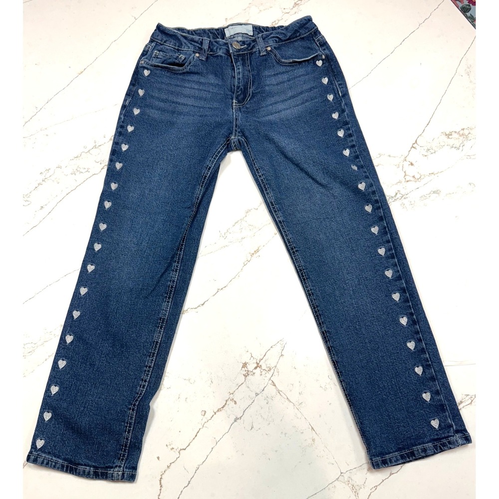 BANJARA‎ Capri Jeans with Silver Embroidered Hearts - Size 7/27
